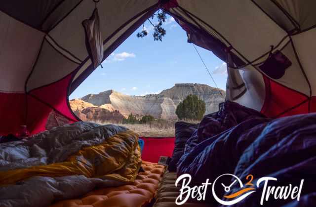 Our view out of the tent in Kodachrome