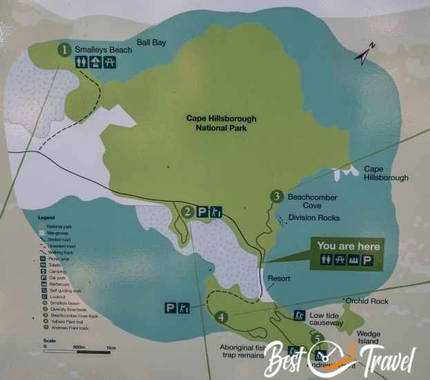 Cape Hillsborough trailhead map