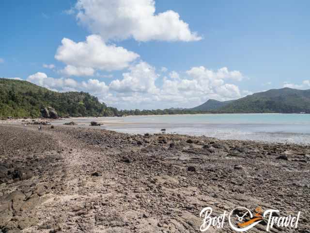 View from Wedge Island back to the bay and beach.