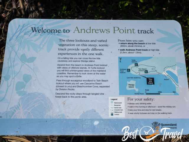 Information board Andrews Point Track