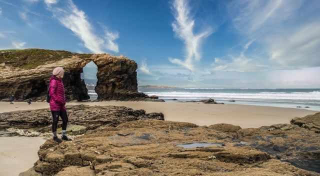 Cathedral Beach in winter during low tide.