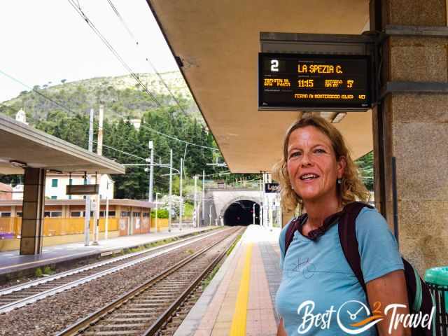 A woman waiting for the train