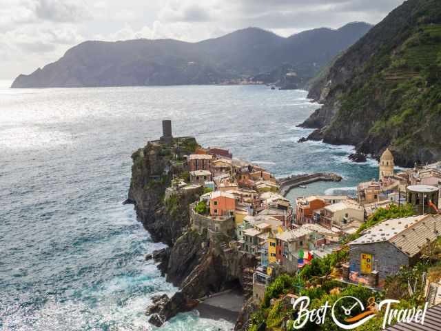 Vernazza view from the hiking trail to Corniglia