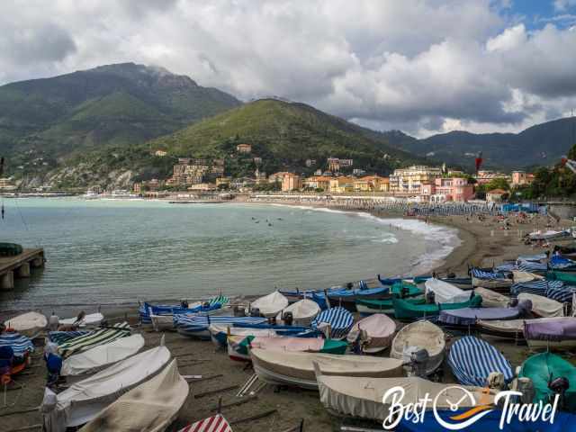 Most of the boats lay on the beach in winter.