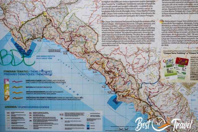 Hiking Map Cinque Terre