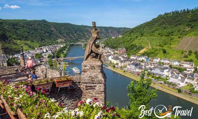 View from Cochem Castle down to the town and Moselle