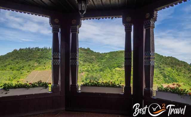 The castle's balcony with view to the Moselle.