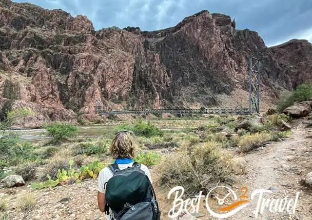 Me at the Colorado and the Bright Angel Trail Bridge