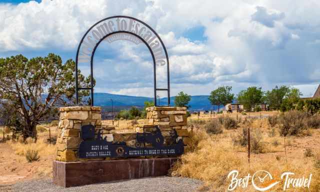 The entrance sign of Escalante