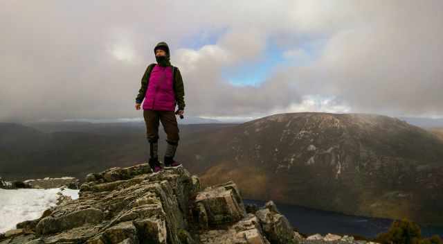 Me on top in Cradle Mountain with snow