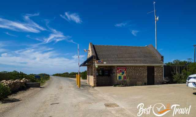 The entrance gate and ranger office at De Hoop