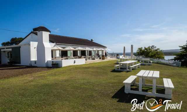 The outdoor seating at the De Hoop Collection