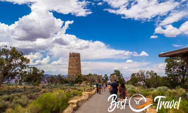 Desert View Watchtower and crowds