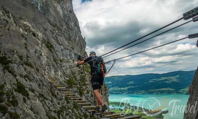 The sunspension bridge at Drachenwand via ferrata