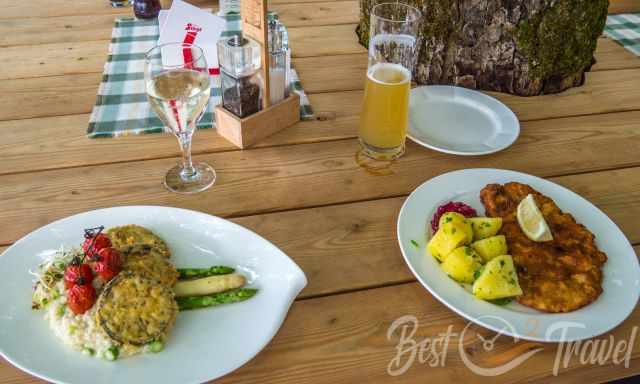 Different meals at the Gasthof Drachenwand