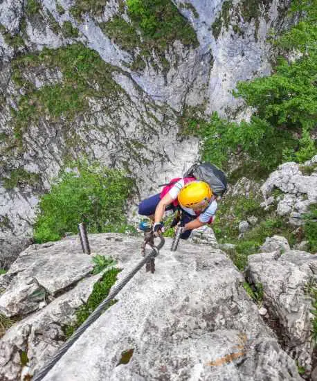 The almost always vertical climb up on Drachenwand