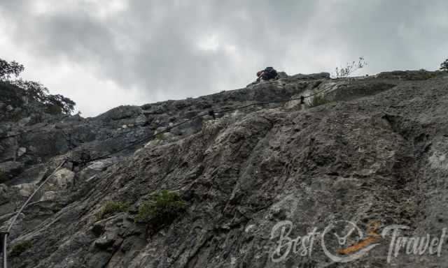 The vertical climb at Drachenwand