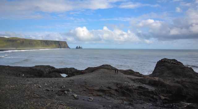 Dyrholaey black sandy beach