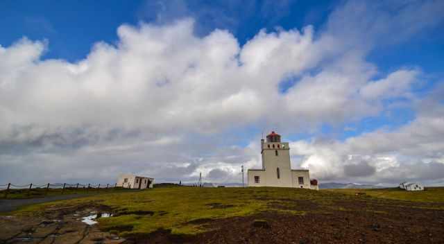 Lighthouse and parking at Dyrholaey