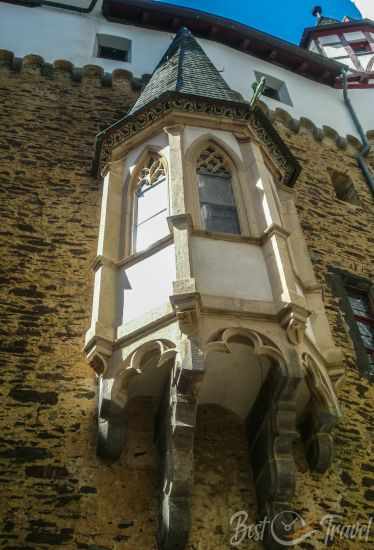 One of the many oriel windows
