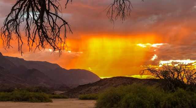 Colourful sunset in Namibia