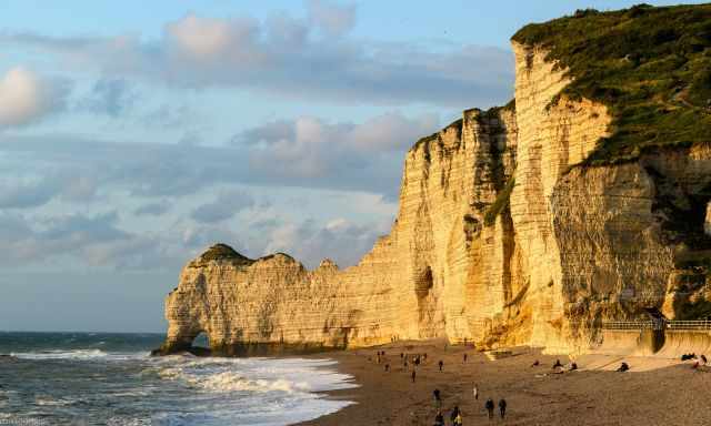 La Falaise d'Amont which can be seen from the beach and promenade