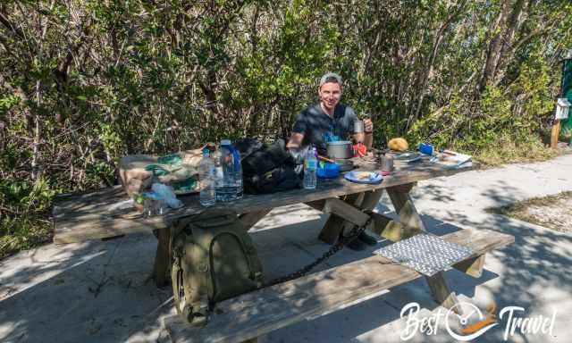 A picnic area at Fakahatchee Strand Preserve