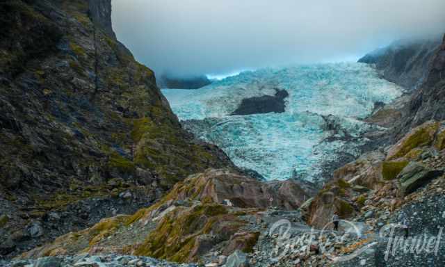 The bottom of Franz Josef Glacier at the end of the Valley Walk