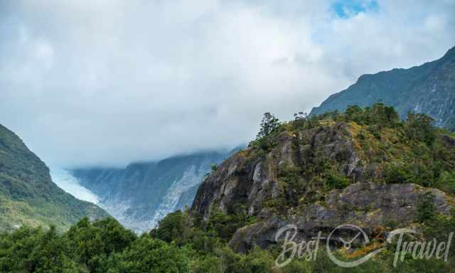 View to Franz Josef from the Parking