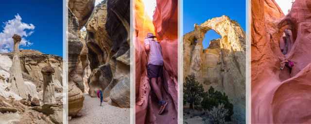 Escalante Photo Collage with 5 highlights of this monument.