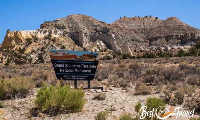 Grand Staircase Escalante National Monument Entrance Sign