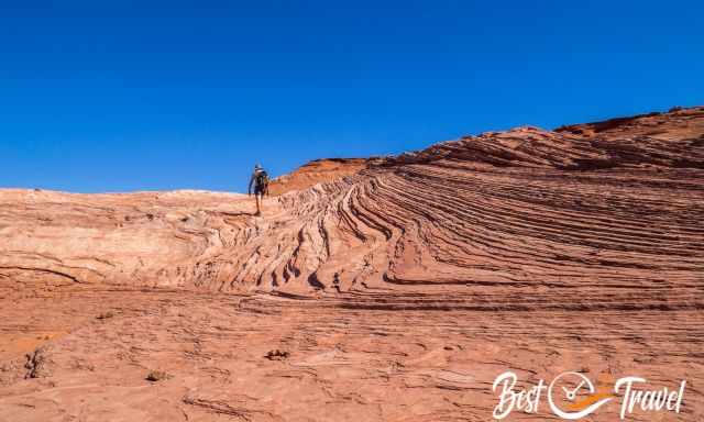 Slick rock layers in reddish sandstone