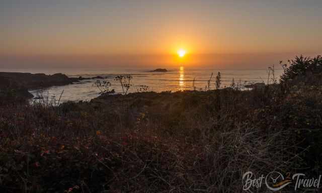 Sunset view in the Garrapata State Park