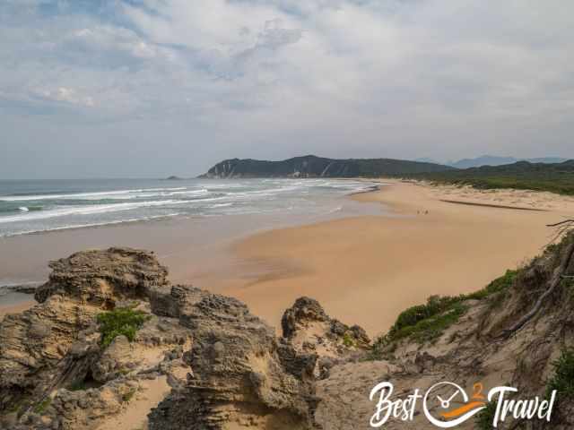 View from Sedgefield Lagoon Mouth to the beach and point