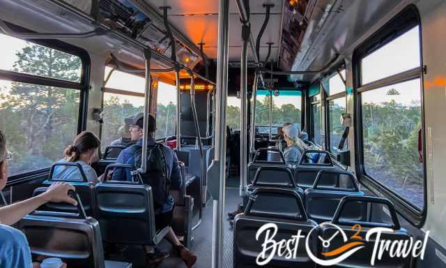 The early bus shuttle to SK Trailhead