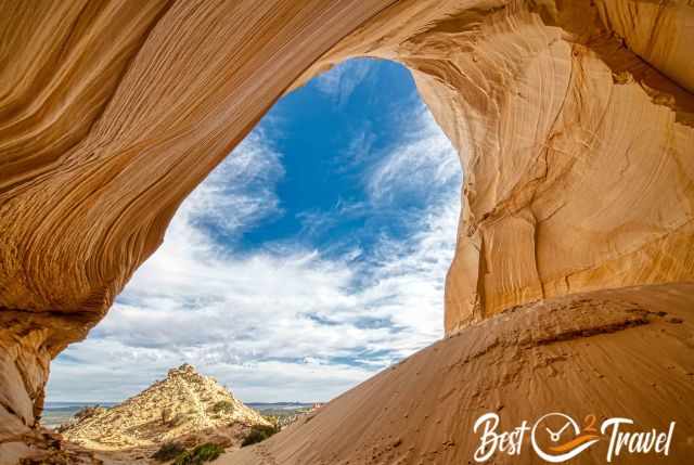 The Great Chamber and Dune with a blue sky