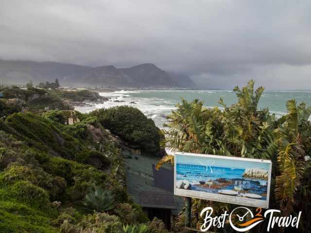 The view to Walker Bay and the Bientang's Cave Restaurant