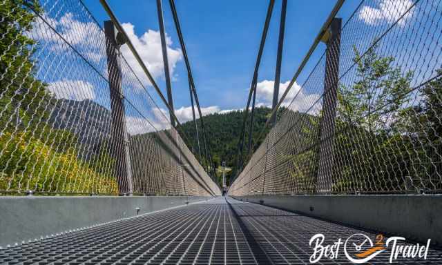 View from the bridge floor along the bridge