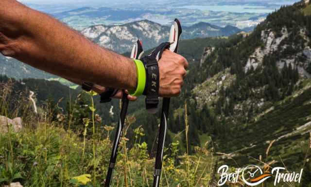 A hiker and his hiking poles