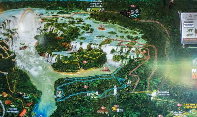 Map of the Iguazu Falls Nation Park