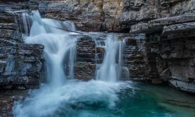 Waterfall after the Upper Falls in Johnston Canyon