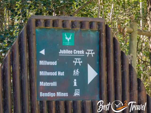 Road sign to Jubilee Creek