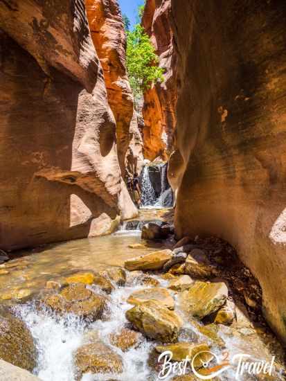 The last waterfall and end of the Kanarra Creek Canyon Trail