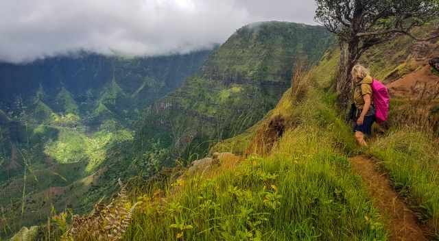 Kalepa Ridge Trail - first outlook to Napali Coast