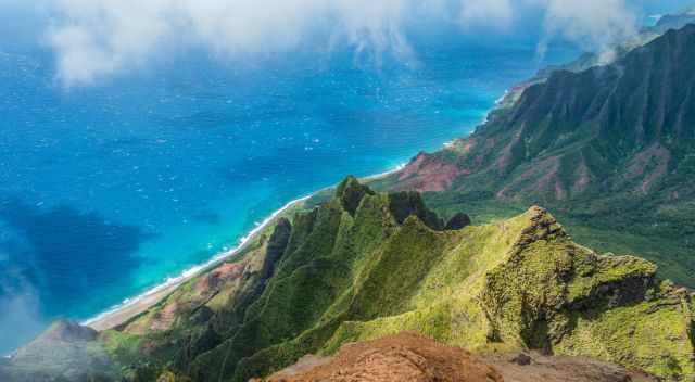 View to Kalalau and the emerald sea