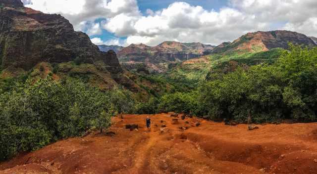 Kukui Trail, me on the red canyon soil