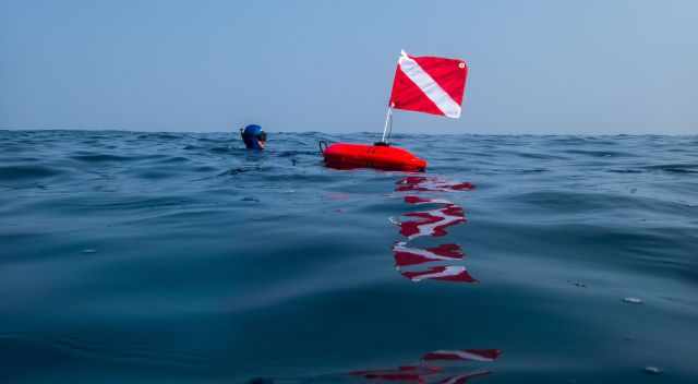 Calm sea conditions while free diving