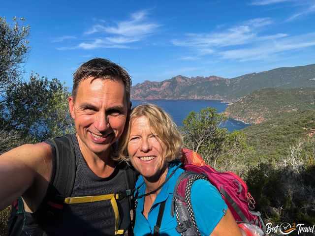 We on a coastal path in Corsica.