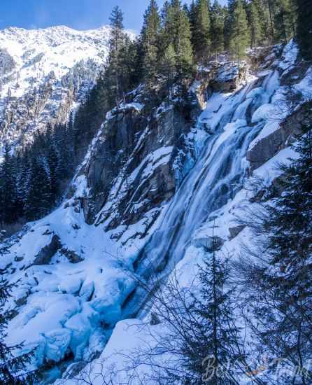 The upper part of Krimml Waterfall