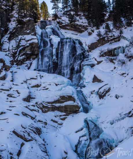 Viewpoint upper Krimml waterfall called Staubige Reib